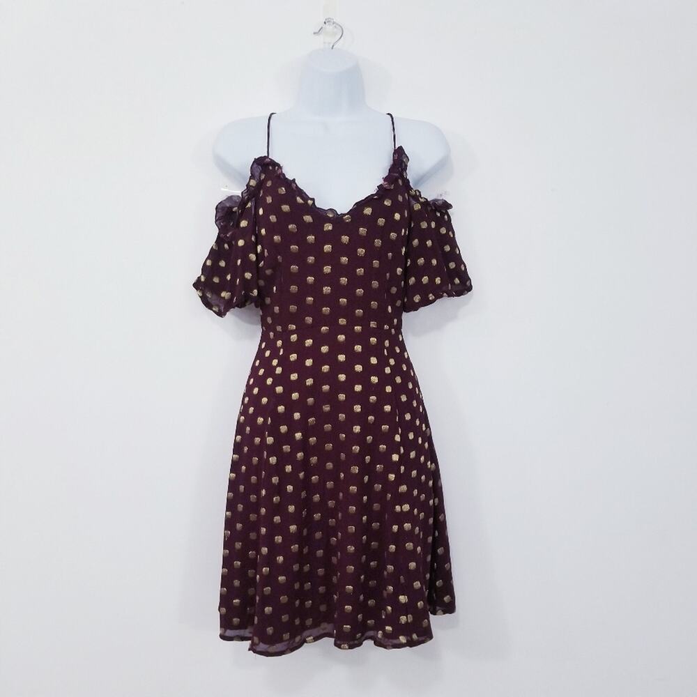 TOPSHOP Cold shoulder Criss Cross Back Mini Dress